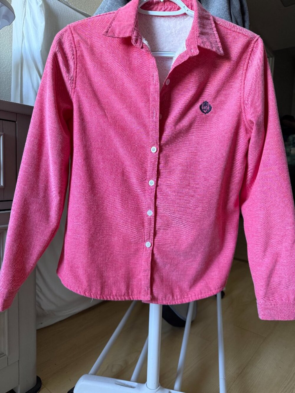 Pink warm shirt with fleece lined inside